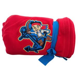 Disney Store Jake and the Neverland Pirates Red Embroidered Throw Blanket